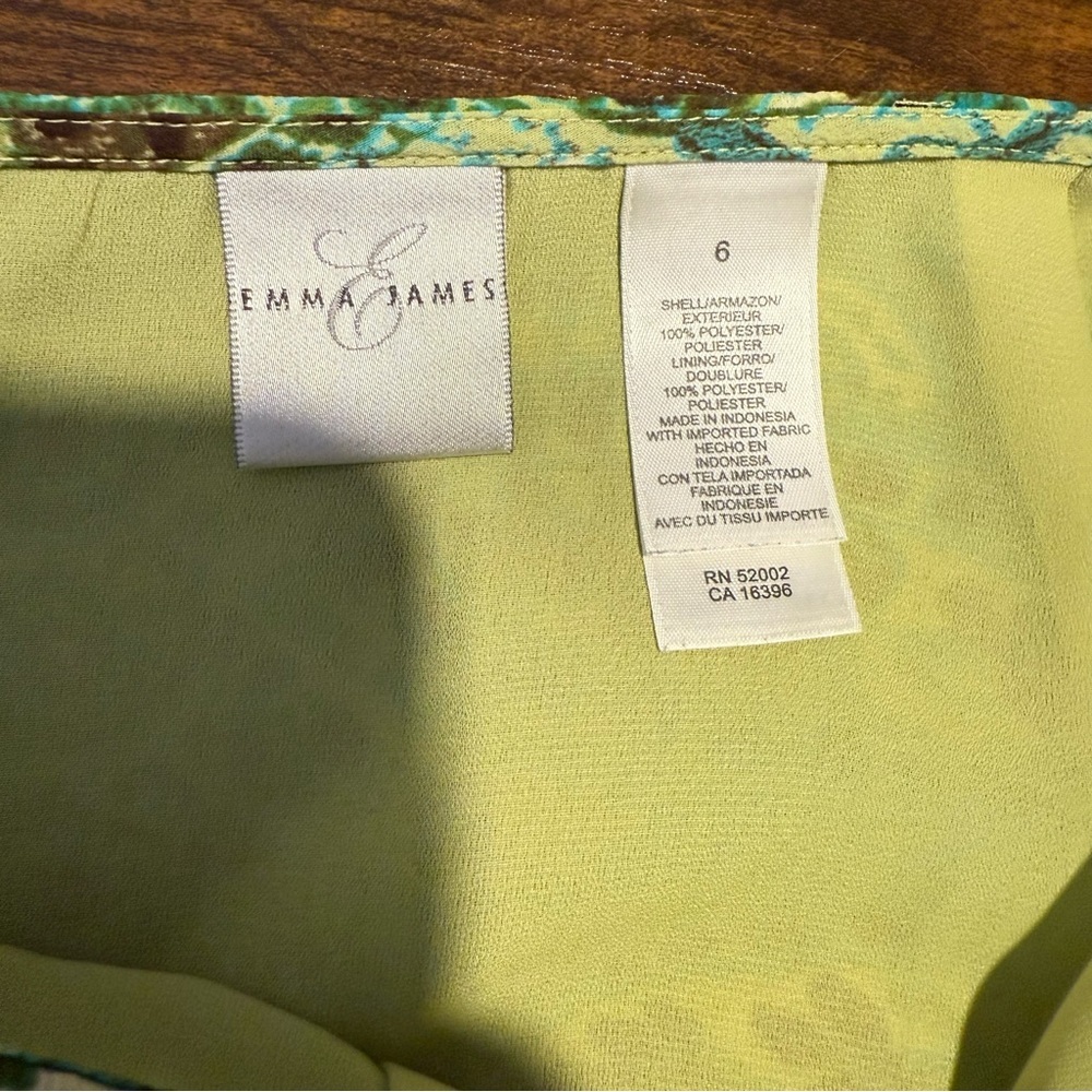 EMMA JAMES Flowy Boho Maxi Skirt Paisley Earthy Summer Spring Sage Green Size 6 - Picture 10 of 11